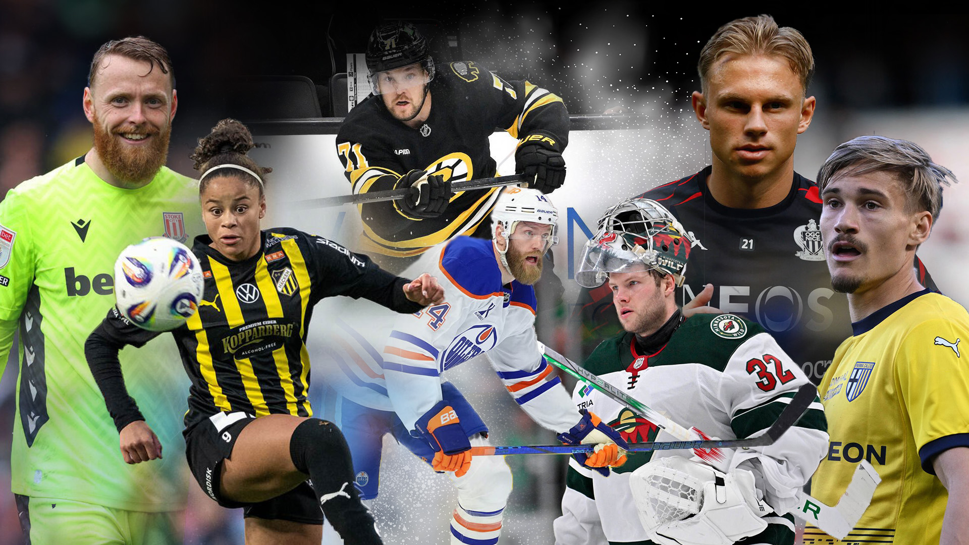 Bildkollage på spelare